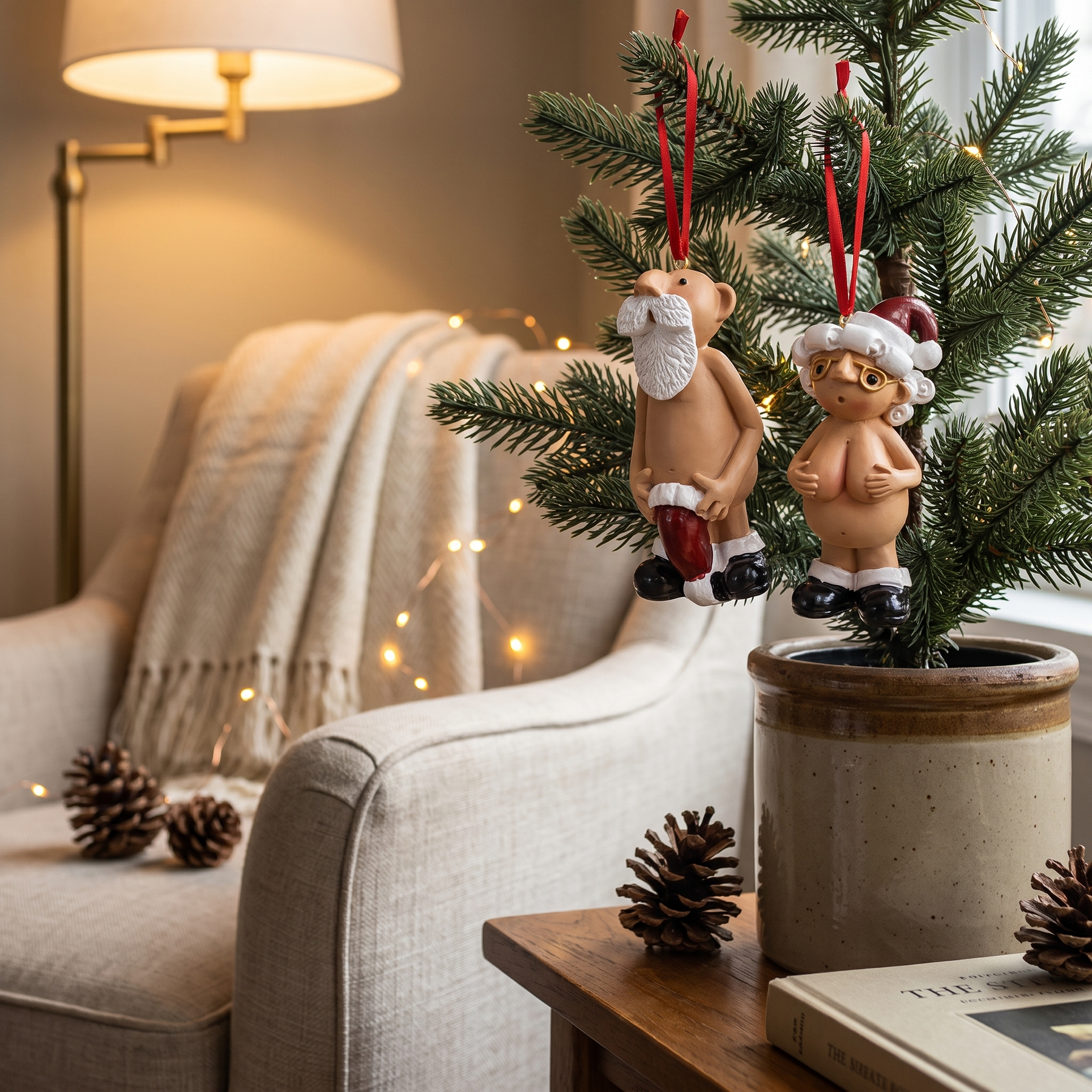 Naked Santa & Mrs. Claus Ornament