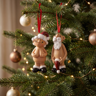 Naked Santa & Mrs. Claus Ornament